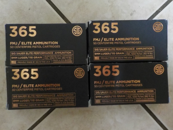 SIG, 365 FMJ/Elite Ammo 9mm/115 grain