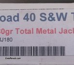 Bulk Ammo .40 S&W 180 grain TMJ - Factory Reloads