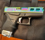 G43 Glock 43 Custom Chameleon Oil Slick Ported Upper and Barrel with Night Sights